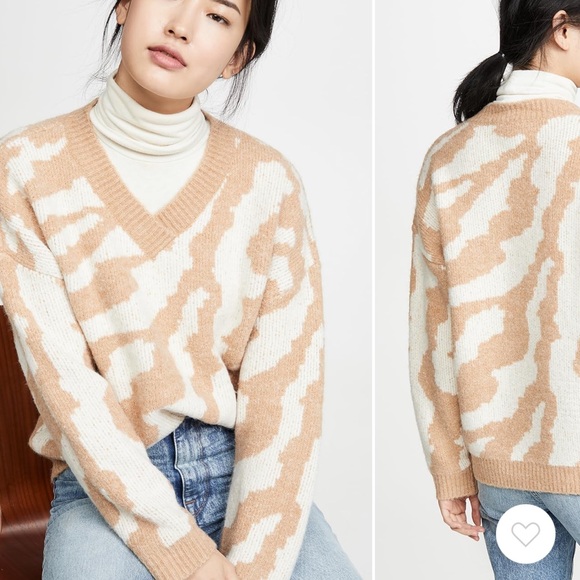 Line and dot Keaton Sweater Size Medium Camel - Picture 6 of 6